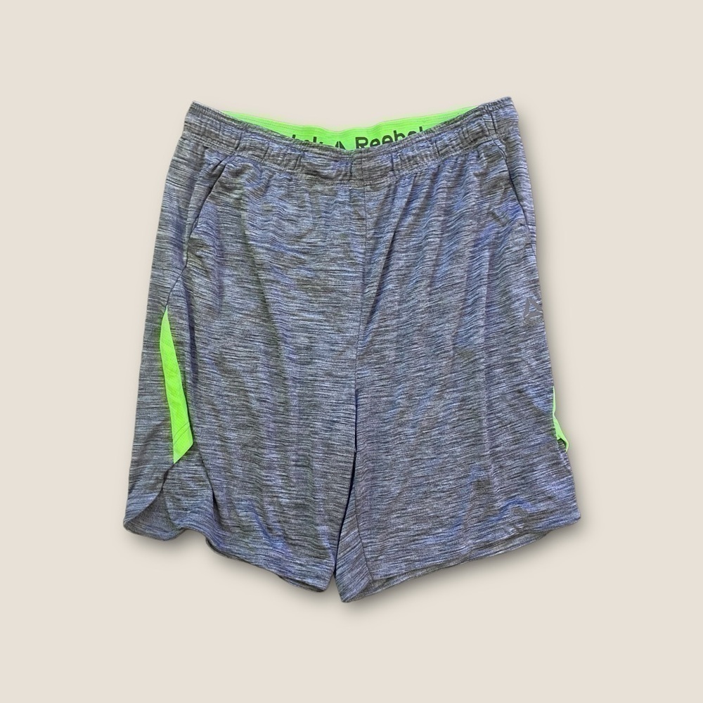 Reebok Athletic Shorts Gray Green 3XL